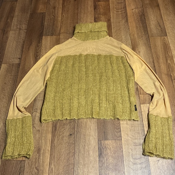 Sweaters - Fubu vintage wool turtleneck sweater sheer Y2K 1X knit crochet